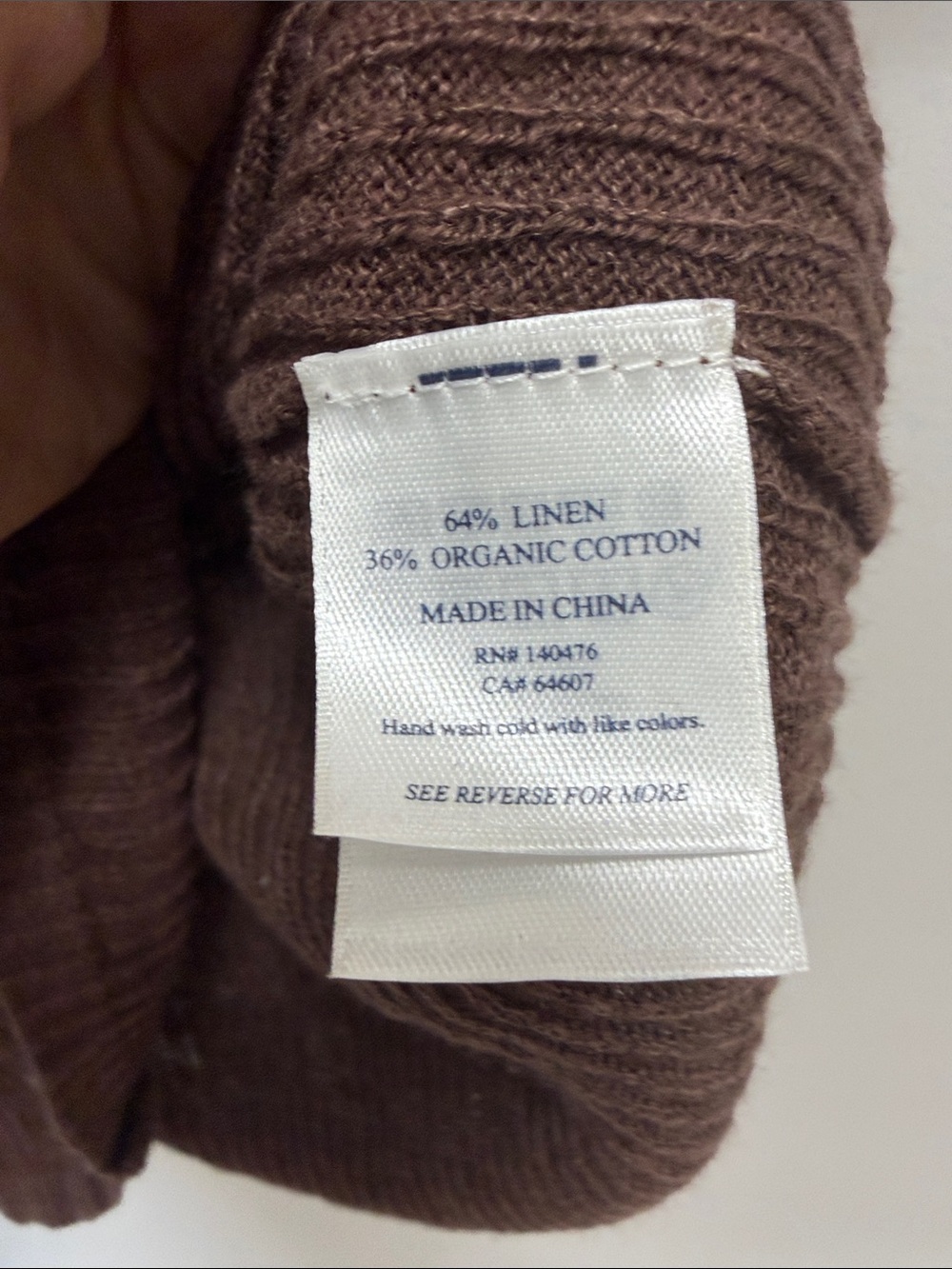 Faherty/Miramar Linen Mini Rib Tee - Cocoa - Picture 6 of 8